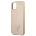 Guess GUHCP13MPSATLE iPhone 13 6,1" étui rigide beige / beige SaffianoTriangle Logo