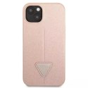 Guess GUHCP13MPSATLP iPhone 13 6.1" étui rigide rose / rose SaffianoTriangle Logo