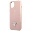 Guess GUHCP13MPSATLP iPhone 13 6.1" étui rigide rose / rose SaffianoTriangle Logo