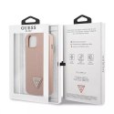 Guess GUHCP13MPSATLP iPhone 13 6.1" étui rigide rose / rose SaffianoTriangle Logo