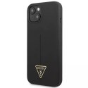 Guess GUHCP13MSLTGK iPhone 13 6.1 "étui rigide noir / noir Triangle en silicone