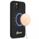 Guess GUHMP13MLSLMGBK iPhone 13 6.1" étui rigide noir / noir Silicone Script Gold Logo