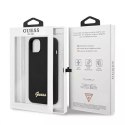 Guess GUHMP13MLSLMGBK iPhone 13 6.1" étui rigide noir / noir Silicone Script Gold Logo