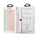 Guess GUHMP13MLSLMGLP iPhone 13 6.1" étui rigide rose clair / rose clair Silicone Script Gold Logo Magsafe