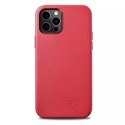 ICarer Case Etui en cuir véritable pour iPhone 12 Pro / iPhone 12 rouge (WMI1216-RD) (compatible MagSafe)