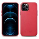 ICarer Case Etui en cuir véritable pour iPhone 12 Pro / iPhone 12 rouge (WMI1216-RD) (compatible MagSafe)