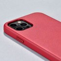 ICarer Case Etui en cuir véritable pour iPhone 12 Pro / iPhone 12 rouge (WMI1216-RD) (compatible MagSafe)