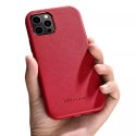 ICarer Case Etui en cuir véritable pour iPhone 12 Pro / iPhone 12 rouge (WMI1216-RD) (compatible MagSafe)