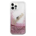 Guess GUHCP12LGLVSPI iPhone 12 Pro Max 6,7" różowy/pink hardcase Glitter Vintage Script