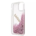 Guess GUHCP12LGLVSPI iPhone 12 Pro Max 6,7" różowy/pink hardcase Glitter Vintage Script