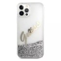 Guess GUHCP12LGLVSSI iPhone 12 Pro Max 6,7" srebrny/silver hardcase Glitter Vintage Script