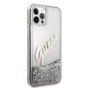 Guess GUHCP12LGLVSSI iPhone 12 Pro Max 6,7" srebrny/silver hardcase Glitter Vintage Script