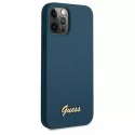 Guess GUHCP12LLSLMGBL iPhone 12 Pro Max 6,7" niebieski/blue hardcase Metal Logo Script