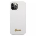 Guess GUHCP12LLSLMGWH iPhone 12 Pro Max 6,7" biały/white hardcase Metal Logo Script