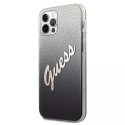 Guess GUHCP12LPCUGLSBK iPhone 12 Pro Max 6,7" czarny/black hardcase Glitter Gradient Script