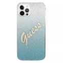 Guess GUHCP12LPCUGLSBL iPhone 12 Pro Max 6,7" niebieski/blue hardcase Glitter Gradient Script