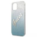 Guess GUHCP12LPCUGLSBL iPhone 12 Pro Max 6,7" niebieski/blue hardcase Glitter Gradient Script