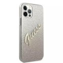 Guess GUHCP12LPCUGLSGO iPhone 12 Pro Max 6,7" złoty/gold hardcase Glitter Gradient Script