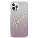 Guess GUHCP12LPCUGLSPI iPhone 12 Pro Max 6,7" różowy/pink hardcase Glitter Gradient Script