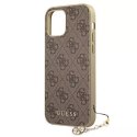 Guess GUHCP12MGF4GBR iPhone 12/12 Pro 6,1" brązowy/brown hardcase 4G Charms Collection