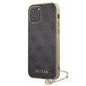 Guess GUHCP12MGF4GGR iPhone 12/12 Pro 6,1" szary/grey hardcase 4G Charms Collection