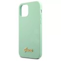 Guess GUHCP12MLSLMGGN iPhone 12/12 Pro 6,1" zielony/green hardcase Metal Logo Script