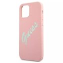 Guess GUHCP12MLSVSPG iPhone 12/12 Pro 6,1" różowo zielony/green pink hardcase Silicone Vintage