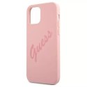 Guess GUHCP12MLSVSPI iPhone 12/12 Pro 6,1" różowy/pink hardcase Script Vintage