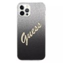 Guess GUHCP12MPCUGLSBK iPhone 12/12 Pro 6,1" czarny/black hardcase Glitter Gradient Script