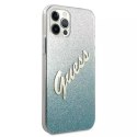 Guess GUHCP12MPCUGLSBL iPhone 12/12 Pro 6,1" niebieski/blue hardcase Glitter Gradient Script