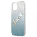 Guess GUHCP12MPCUGLSBL iPhone 12/12 Pro 6,1" niebieski/blue hardcase Glitter Gradient Script