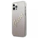 Guess GUHCP12MPCUGLSGO iPhone 12/12 Pro 6,1" złoty/gold hardcase Glitter Gradient Script