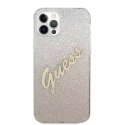 Guess GUHCP12MPCUGLSGO iPhone 12/12 Pro 6,1" złoty/gold hardcase Glitter Gradient Script