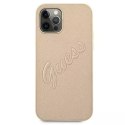 Guess GUHCP12MRSAVSLG iPhone 12/12 Pro 6,1" złoty/gold hardcase Saffiano Vintage Script