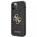 Guess GUHCP12MSA4GGBK iPhone 12/12 Pro 6,1" czarny/black hardcase Saffiano 4G Metal Logo