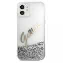 Guess GUHCP12SGLVSSI iPhone 12 mini 5,4" srebrny/silver hardcase Glitter Vintage Script