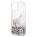 Guess GUHCP12SGLVSSI iPhone 12 mini 5,4" srebrny/silver hardcase Glitter Vintage Script