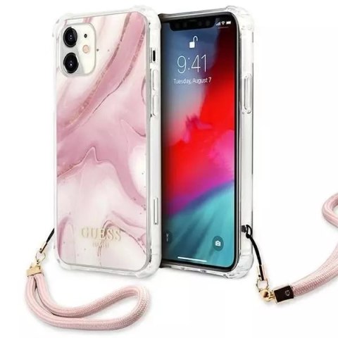 Guess GUHCP12SKSMAPI iPhone 12 mini 5,4" różowy/pink hardcase Marble Collection