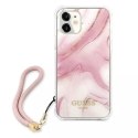 Guess GUHCP12SKSMAPI iPhone 12 mini 5,4" różowy/pink hardcase Marble Collection