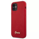 Guess GUHCP12SLSLMGRE iPhone 12 mini 5,4" czerwony/red hardcase Metal Logo Script