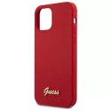 Guess GUHCP12SLSLMGRE iPhone 12 mini 5,4" czerwony/red hardcase Metal Logo Script