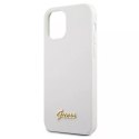 Guess GUHCP12SLSLMGWH iPhone 12 mini 5,4" biały/white hardcase Metal Logo Script