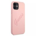 Guess GUHCP12SLSVSPI iPhone 12 mini 5,4" różowy/pink hardcase Script Vintage