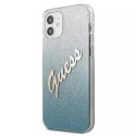 Guess GUHCP12SPCUGLSBL iPhone 12 mini 5,4" niebieski/blue hardcase Glitter Gradient Script