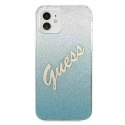 Guess GUHCP12SPCUGLSBL iPhone 12 mini 5,4" niebieski/blue hardcase Glitter Gradient Script