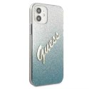 Guess GUHCP12SPCUGLSBL iPhone 12 mini 5,4" niebieski/blue hardcase Glitter Gradient Script