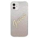 Guess GUHCP12SPCUGLSGO iPhone 12 mini 5,4" złoty/gold hardcase Glitter Gradient Script