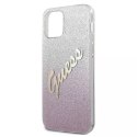 Guess GUHCP12SPCUGLSPI iPhone 12 mini 5,4" różowy/pink hardcase Glitter Gradient Script