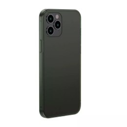 Baseus Frosted Glass Case Hard case with a flexible frame iPhone 12 Pro Max Dark green (WIAPIPH67N-WS06)