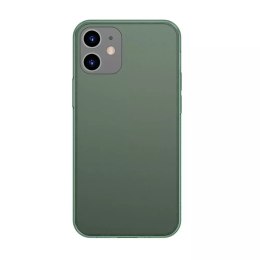 Baseus Frosted Glass Case Hard case with a flexible frame iPhone 12 mini Dark green (WIAPIPH54N-WS06)